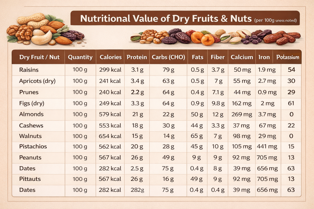 Dry fruits Higher Nutritional Value