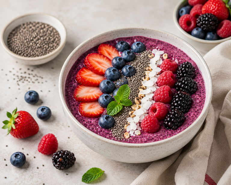 Mixed Berry Chia Smoothie Bowl