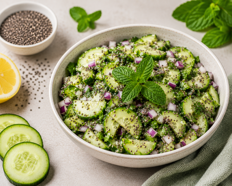 Cucumber Mint Chia Salad