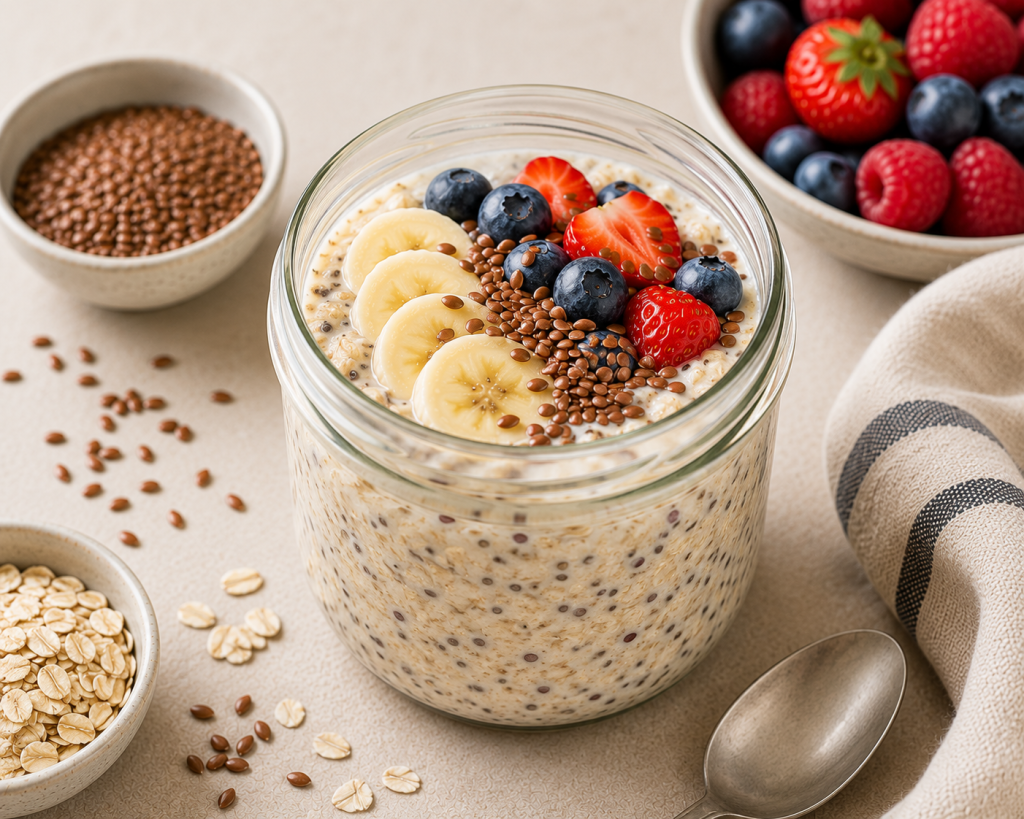 Overnight Oats with Flax Seeds